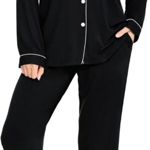 Women Pajamas Set Long Sleeve Sleepwear Button Down Nightwear Soft Cotton Pj Lounge Sets