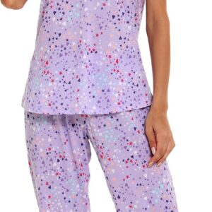 Women Pajama Sets Cotton Summer Pjs Tops with  Pants Sleepwear