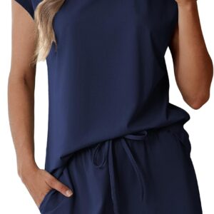 Cotton Pajamas for Women Set 2 Piece Cap Sleeve Pjs Shorts Set Lounge Sets Sleepwear