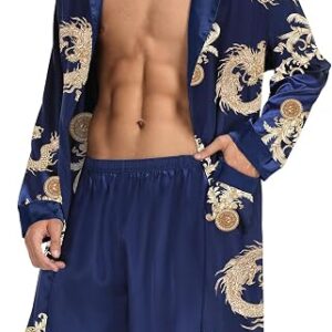 Men's Satin Robe Shorts Set