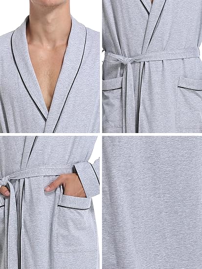 Men's 100% Cotton Bathrobe - Image 2